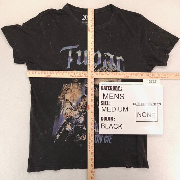 2Pac Tupac All Eyez on Me Rap Short Sleeve T Shirt Mens Size Medium M Black - Picture 5 of 9